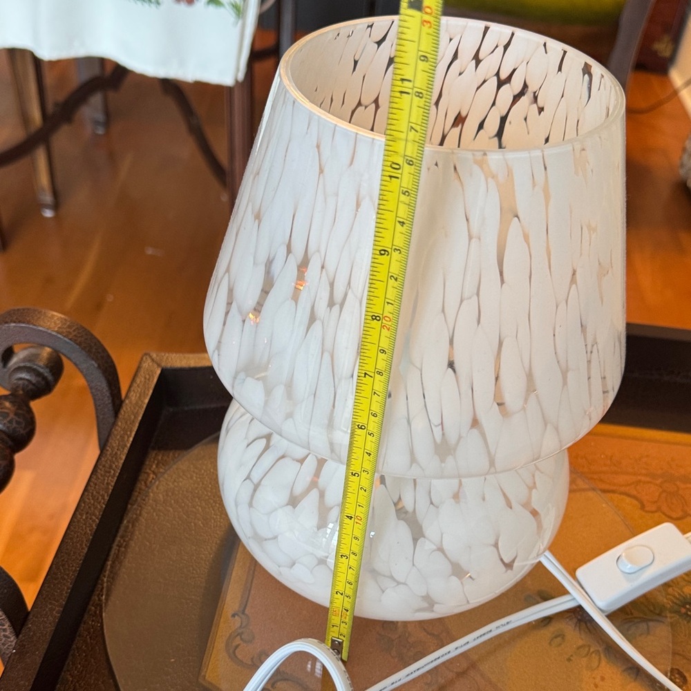 Modern White Glass Table Lamp - Picture 5 of 6